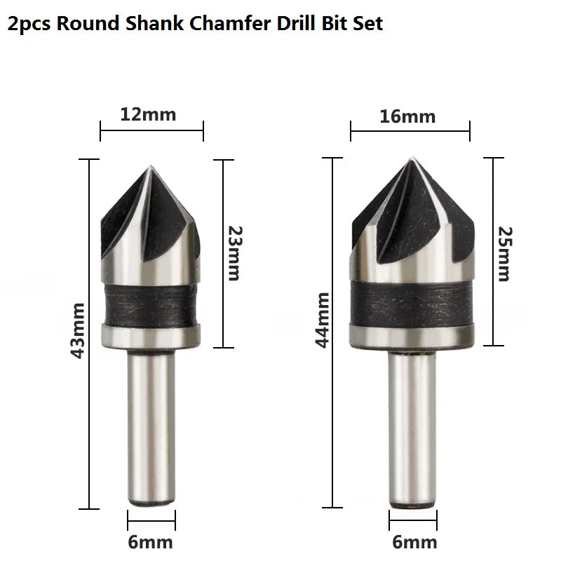 82 Degrees Chamfer Drill Bit Set 12/16/19mm Countersink Drill Bit Set