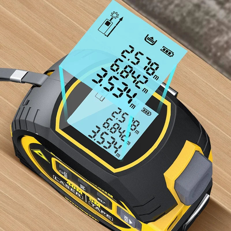 3 In 1 Laser Tape Measure Rangefinder 5m Tape Ruler Infrared High-precision