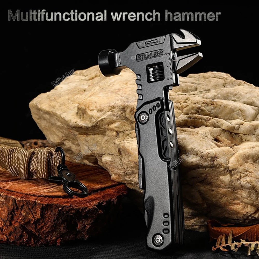 Portable Multifunctional Pliers Stainless Steel Multitool Claw Hammer With Nylon Sheath For Outdoor Survival Camping Hunting