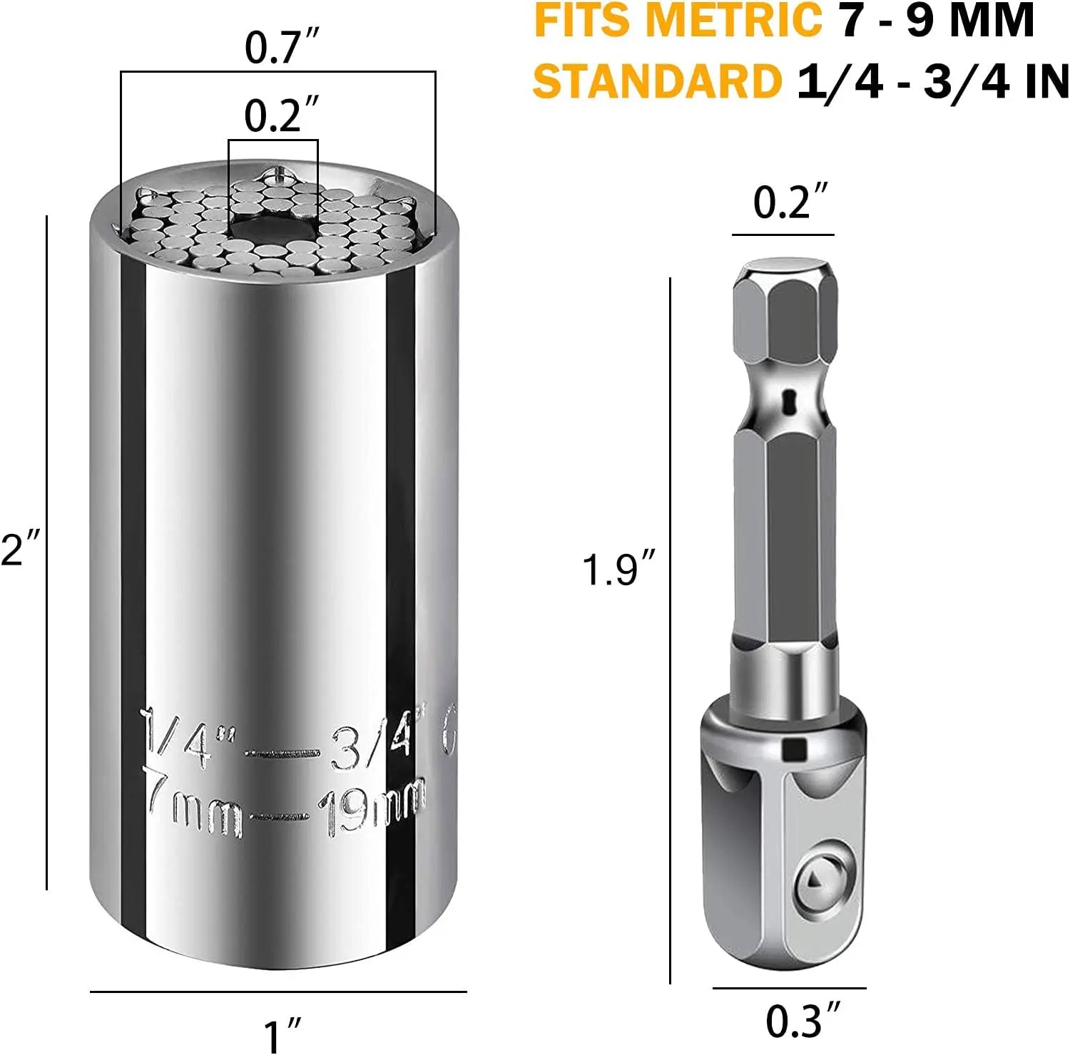 7-19mm Universal Torque Wrench Socket Head Multi-functional Socket Sleeve