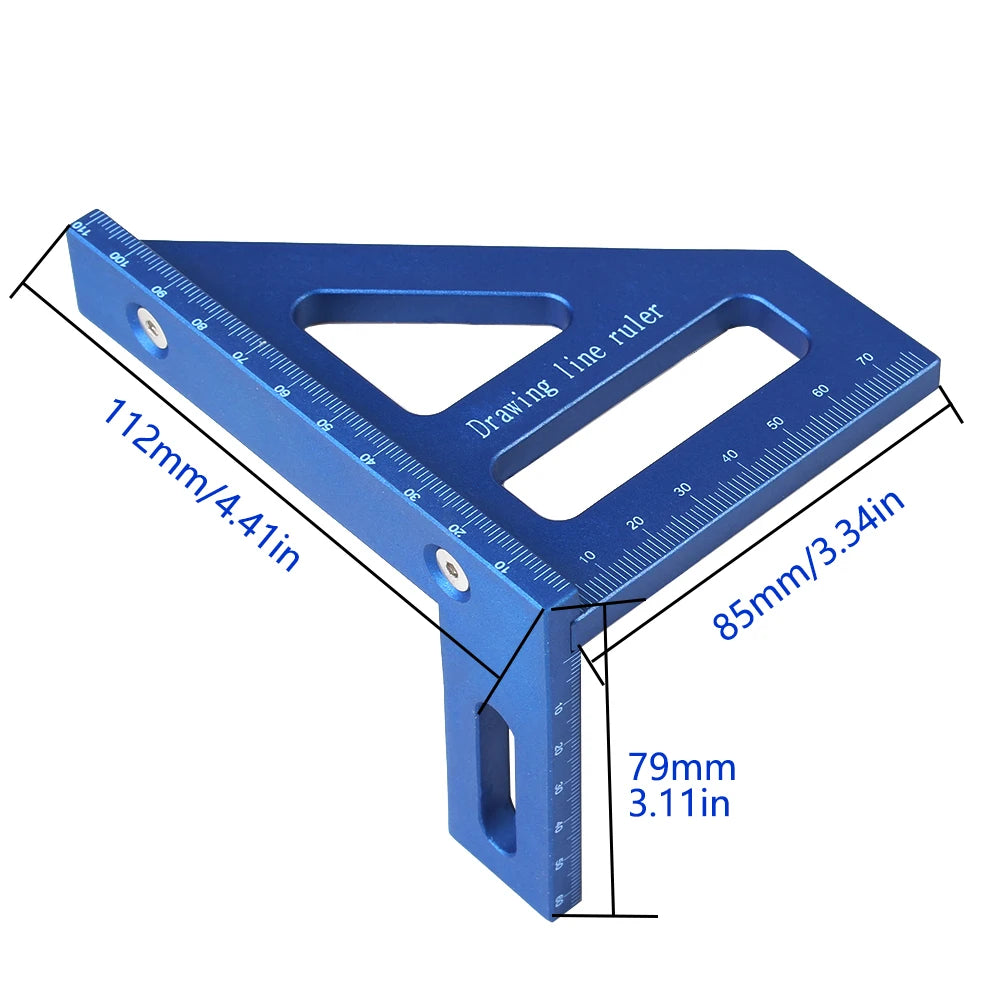 3D Multi Angle Measuring Ruler 45/90 Degree Plastic Carpentry Square Protractor