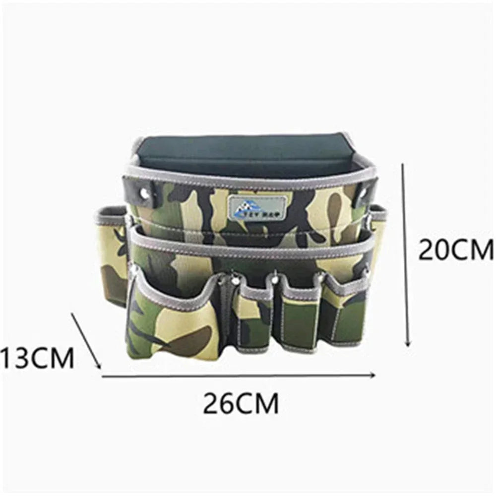 NEW Camouflage Wear-resistant Oxford Cloth Tool Bag Multifunction Repair Hardware Electrician Waist Bag Portable Storage Bag